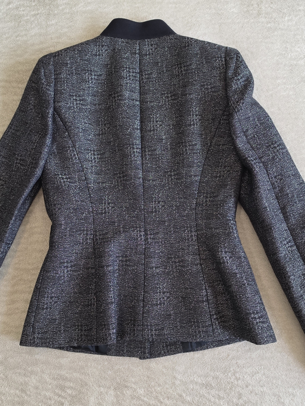 ANTONIO MELANI Black and Charcoal Two-Piece Skirt Suit - Picture 6 of 14